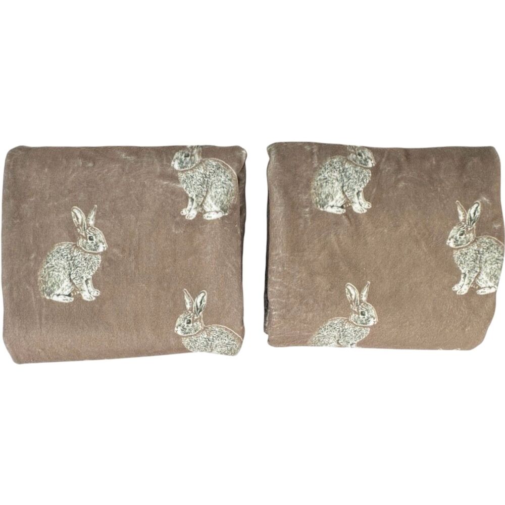 Minky Couture New Bunny Hop Luxe Plush Standard Size Pillowcase Pair NWOT